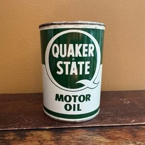 Vintage Quaker State Motor Oil Can Collectible Advertising Display Decor